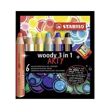 Kredki wielofunkcyjne Stabilo Woody 3 w 1, 6 kolorów z temperówką