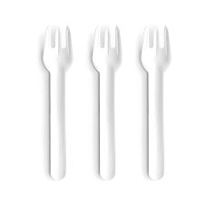 Widelce papierowe jednorazowe białe 15,8 cm 50 sztuk do gastronomii i cateringu