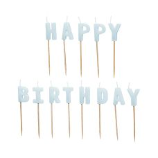Świeczki Urodzinowe Happy Birthday Jasny Błękit 2,5 cm (13 sztuk)