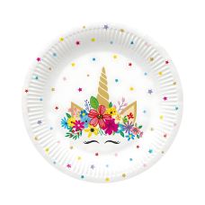 Talerze papierowe okrągłe Unicorn Party 23 cm 1 sztuka