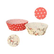 Foremka do pieczenia papierowa z motywem Winter 5 x 2,5 cm 60 sztuk