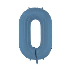 Balon Foliowy Cyfra 0 Granatowy Matowy 86cm do Powietrza i Helu