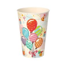 Kubek papierowy z nadrukiem Balony 200 ml, średnica 70 mm, 10 sztuk
