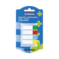 Zakładki indeksujące DONAU, PP, 12x45mm, 4x20 kart., mix kolorów