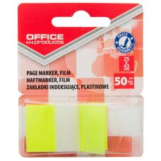 Zakładki indeksujące OFFICE PRODUCTS, PP, 25x43mm, 1x50 kart., blister, ż&oacute;łte