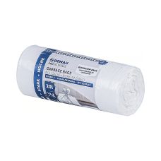 Worki na śmieci DONAU PROFESSIONAL, wytrzymałe, mocne, łazienkowe, z uszami, 20l, 30 szt., białe