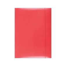 Teczka z gumką OFFICE PRODUCTS karton lakierowany A4 350gsm 3-skrzydłowa czerwona