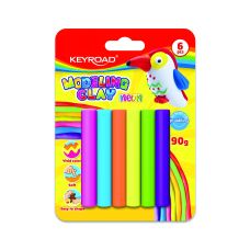 Plastelina Keyroad neonowa, 6 kolorów, 6x15g, zestaw w blistrze