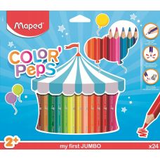 Kredki Ołówkowe Trójkątne Maped Color'Peps Jumbo Zestaw 24 Kolorów