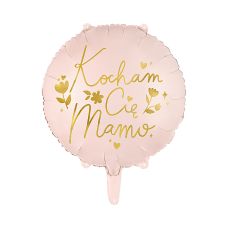 Balon foliowy "Kocham Cię Mamo" różowy 45 cm