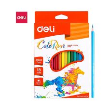Kredki Ołówkowe Bezdrzewne COLORUN DELI 18 Kolorów Trójkątne