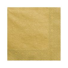 Serwetki Trójwarstwowe Złote Metalizowane 40x40 cm (20 sztuk)