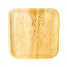 Talerz z liści palmowych naturalny kwadratowy 25,5 x 25,5 x 1,5 cm 6 sztuk