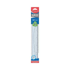 Linijka Geometric 30 cm przezroczysta z odporną skalą