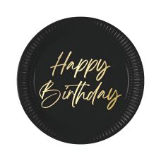 Talerze papierowe elegant birthday 23cm 8 szt.