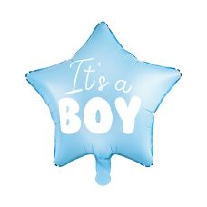 Balon Foliowy Gwiazdka It's a boy, jasnoniebieski, 48 cm