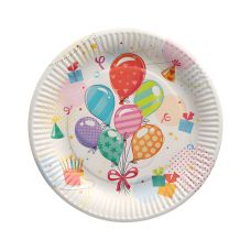 Talerz papierowy okrągły z nadrukiem Balony średnica 23 cm opakowanie 10 szt.