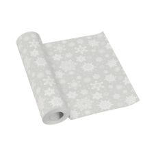 Bieżnik papierowy PREMIUM w rolce z wzorem Snowflakes Silver 40 cm x 24 m 1 szt.