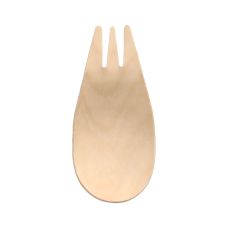 Łyżkowidelce do przekąsek drewniane 8,2 cm naturalne 150 sztuk opakowanie B2B