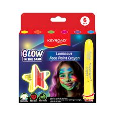 Kredki do malowania twarzy fluorescencyjne KEYROAD Luminious mix kolorów 6 sztuk
