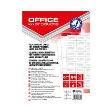 Etykiety OFFICE PRODUCTS, 63,5x38,1mm, białe, 100 ark.