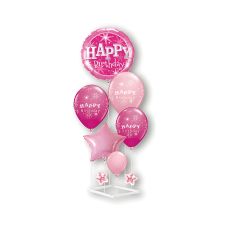 Zestaw balonów PARTY GO Happy Birthday różowe 90 cm 6 sztuk