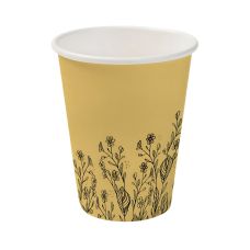 Kubek papierowy dwuściankowy dyspersja z wzorem Flowers 250 ml śr. 80 mm 50 szt.