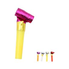 Trąbki imprezowe PARTY GO metaliczne mix kolorów 6 cm 6 sztuk