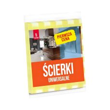Ścierki uniwersalne Pierwsza Cena biało-żółte 5 sztuk