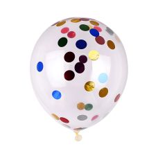 Zestaw balonów z konfetti PARTY GO, mix kolorów, 25 cm, 6 sztuk