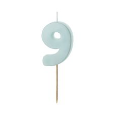 Świeczka Urodzinowa Cyfra 9 Jasnoniebieska 5.5 cm