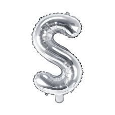 Balon Foliowy Litera S Srebrny 35cm do Powietrza