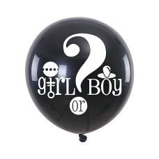 Balon z konfetti PARTY GO Girl Or Boy czarny, średnica 90 cm