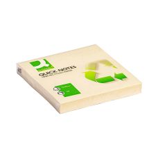 Bloczek samoprzylepny Q-CONNECT 100% Recycled, 76x76mm, 100 kart., żółty