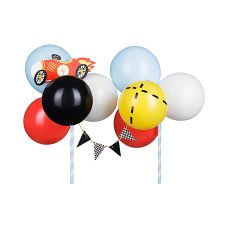 Balonowy Topper na Tort Autko Mix Kolorów Zestaw Dekoracyjny 29 cm