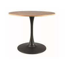 Stół okrągły XL 90 cm dąb czarny mat Mdf metal Amadeoii Signal