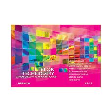 Blok Techniczny Kolorowy A5 PREMIUM KRESKA 15 kartek 170g