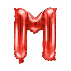 Balon Foliowy Litera M Czerwony 35cm do Powietrza