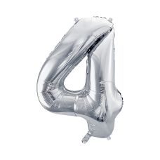 Balon foliowy Cyfra "4" 72cm srebrny metalizowany