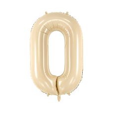 Balon Foliowy Cyfra 0 Beżowy Pastelowy 72cm Do Dekoracji Eventów