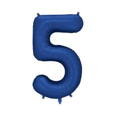 Balon Foliowy Cyfra 5 Granatowy Satynowy 86cm
