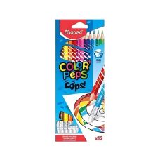 Kredki ołówkowe ścieralne Color Oops z gumką trójkątne