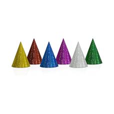 Czapeczki Imprezowe Holograficzne Mix Kolorów 16 cm (20 sztuk)