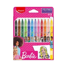 Flamastry Barbie Zestaw 12 Kolorów Intensywne Barwy