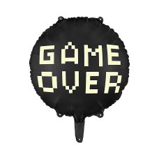 Balon Foliowy Game Over Czarny 45 cm