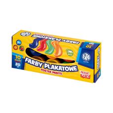 Farby plakatowe Astra 10 kolorów po 20 ml zestaw standardowy