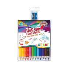 Kredki grube Jumbo ST.ART 12 kolorów + temperówka