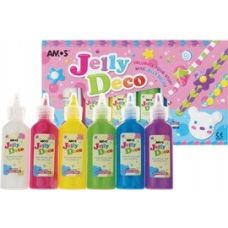 Farby dekoracyjne JELLY DECO 6 kolorów 22ml AMOS JD22P6