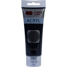 Farba Akrylowa Czarna Happy Color 75ml Uniwersalna do Różnych Powierzchni
