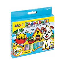 Farby Witrażowe AMOS Zestaw 10 Kolorów 10.5ml do Szkła i Porcelany